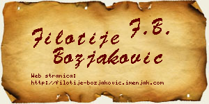 Filotije Božjaković vizit kartica